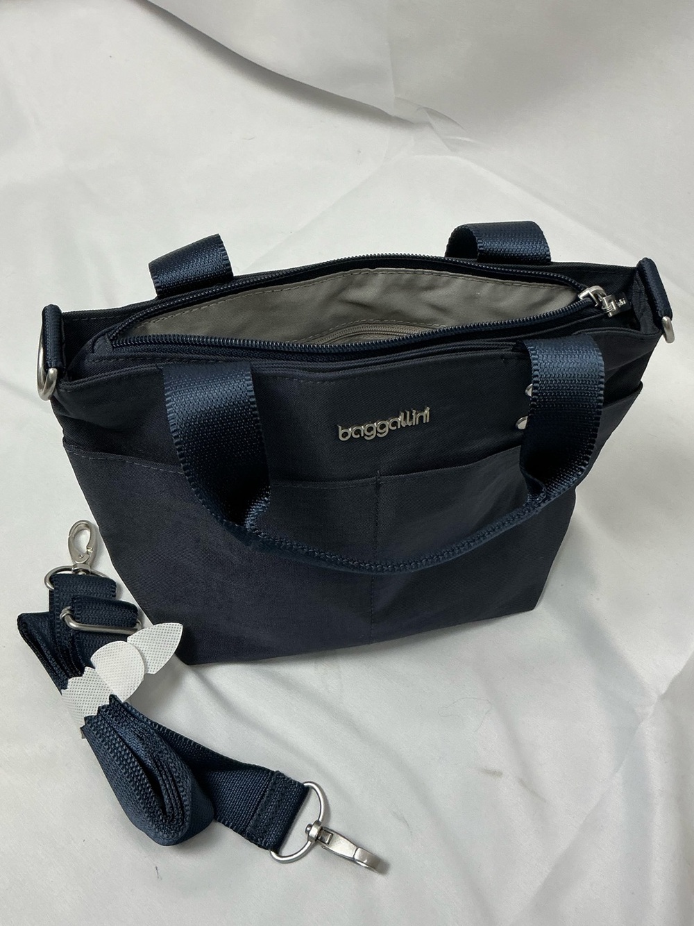Baggallini Navy Compact Tote with Top Handles - Picture 4 of 6